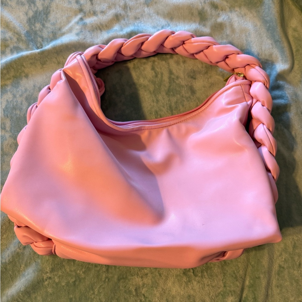 JustFab Pink Braided Shoulder Bag